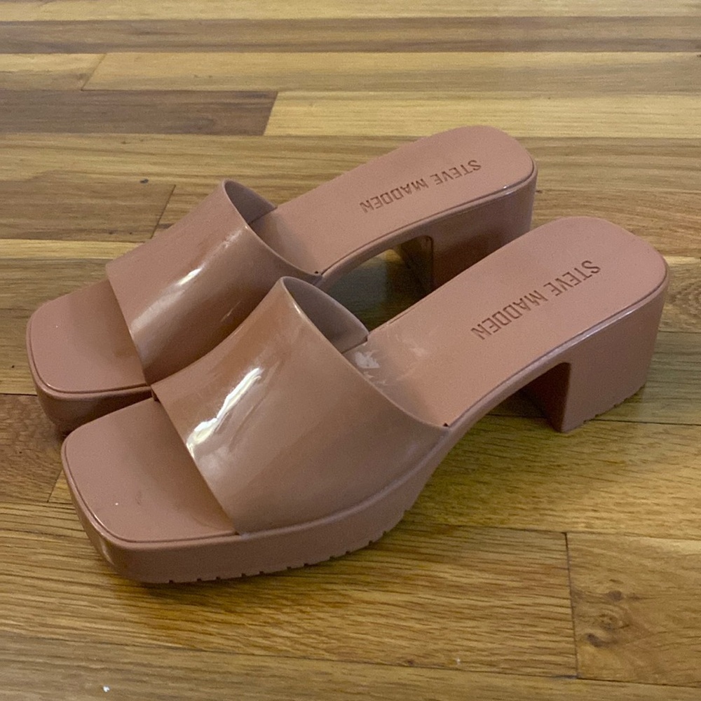 Steve Madden Pink Block Heel Sandals Size 7